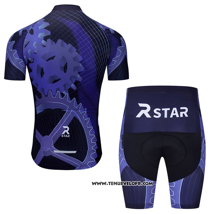 2021 Maillot Cyclisme R Star Violet Manches Courtes et Cuissard